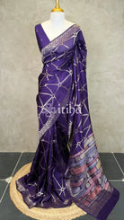 KOSA SILK BANARASI SAREE - ROYAL PURPLE