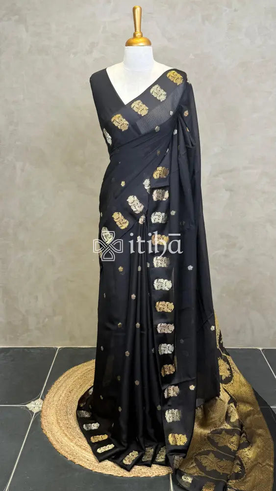 KOTA SILK BANARASI SAREE - Black