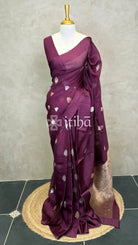 KOTA SILK BANARASI SAREE - DARK PURPLE