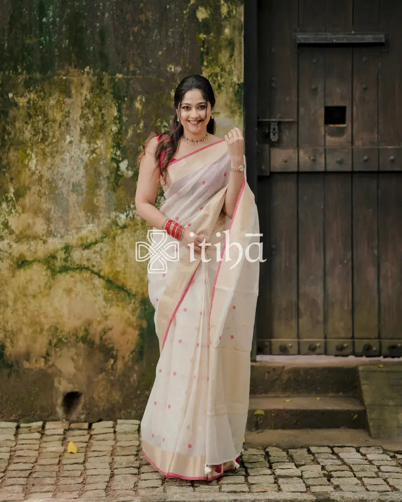 KOTA SILK POLKA DOTS SAREE