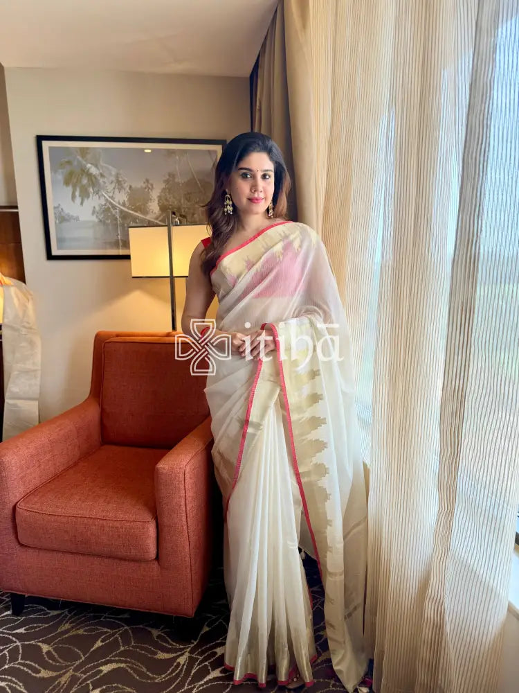 KOTA SILK WITH TEMPLE BORDER SAREE