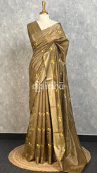 LINED TUSSAR SILK EMBROIDERYSAREE