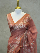 LINEN APPLIQUE EMBROIDERY SAREE