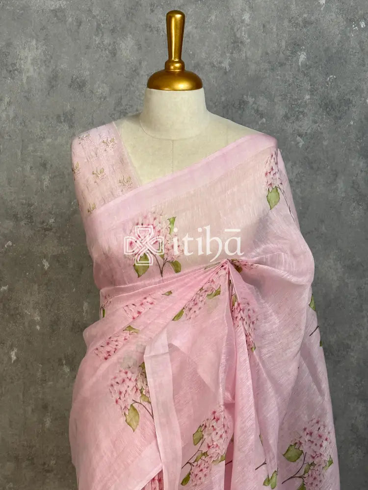LINEN PRINTED SAREE