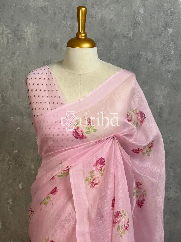 LINEN PRINTED SAREE