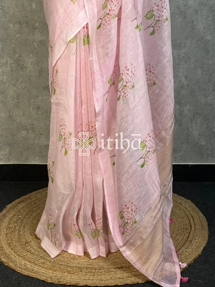 LINEN PRINTED SAREE