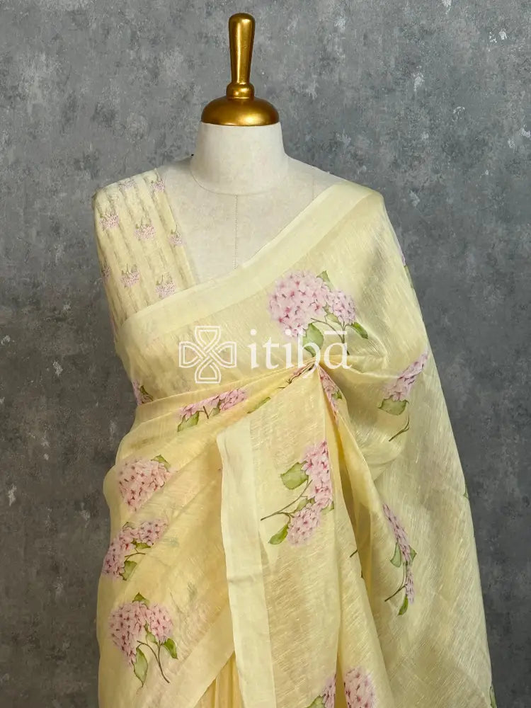 LINEN PRINTED SAREE