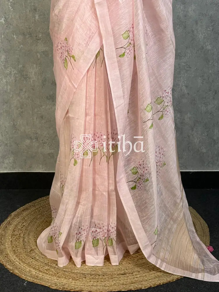 LINEN PRINTED SAREE