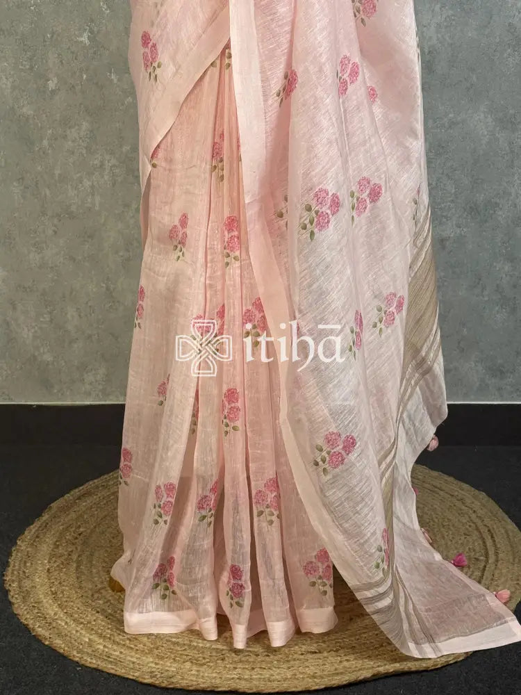 LINEN PRINTED SAREE