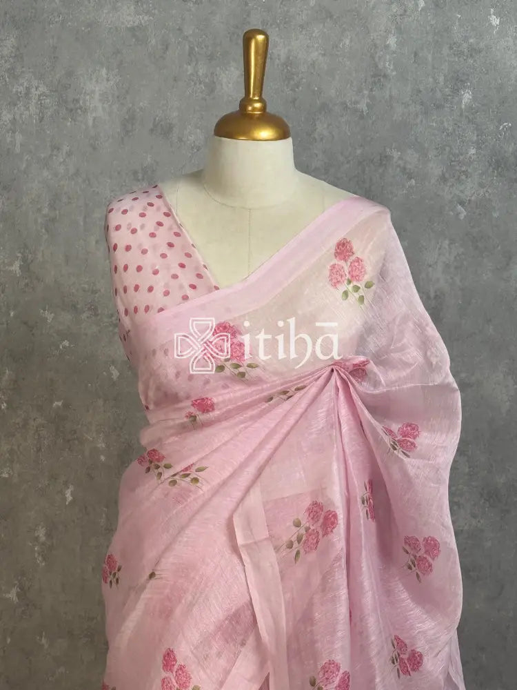 LINEN PRINTED SAREE