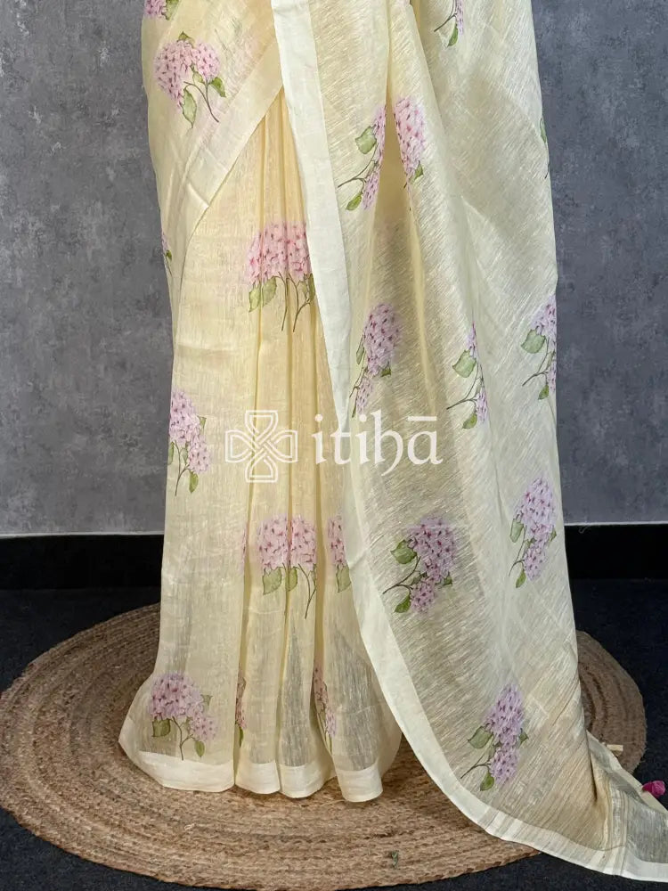 LINEN PRINTED SAREE