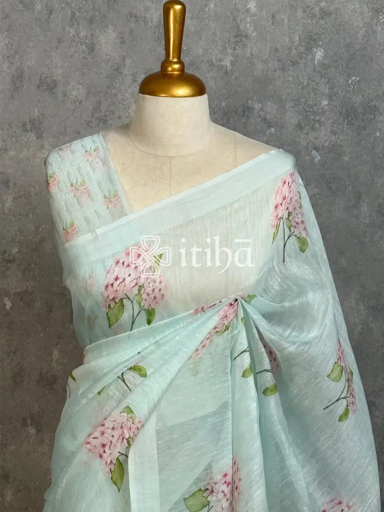 LINEN PRINTED SAREE