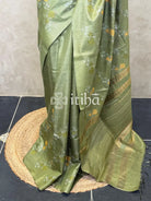 LINEN TUSSAR SILK EMBROIDERY SAREE
