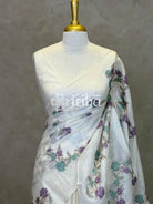 LINEN TUSSAR SILK EMBROIDERY SAREE