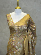 LINEN TUSSAR SILK EMBROIDERY SAREE