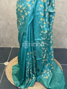 LINEN TUSSAR SILK EMBROIDERY SAREE