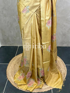 LINEN TUSSAR SILK EMBROIDERY SAREE