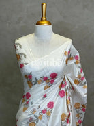 LINEN TUSSAR SILK EMBROIDERY SAREE