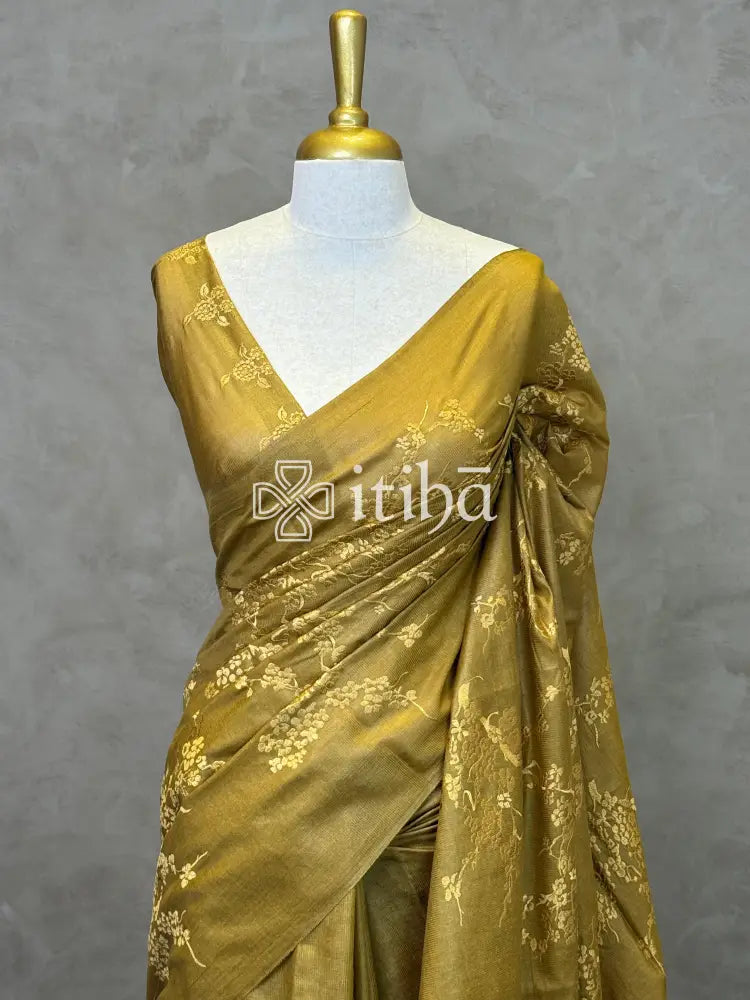 LINEN TUSSAR SILK EMBROIDERY SAREE
