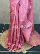LINEN TUSSAR SILK EMBROIDERY SAREE