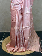 LINEN TUSSAR SILK EMBROIDERY SAREE
