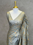 LINEN TUSSAR SILK EMBROIDERY SAREE
