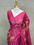 LINEN TUSSAR SILK EMBROIDERY SAREE