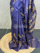 LINEN TUSSAR SILK EMBROIDERY SAREE