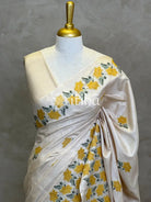 LINEN TUSSAR SILK EMBROIDERY SAREE