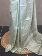 LINEN TUSSAR SILK EMBROIDERY SAREE