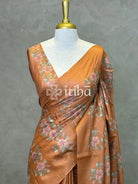 LINEN TUSSAR SILK EMBROIDERY SAREE