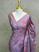 LINEN TUSSAR SILK EMBROIDERY SAREE