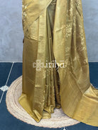 LINEN TUSSAR SILK EMBROIDERY SAREE