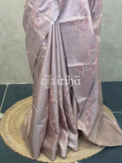 LINEN TUSSAR SILK EMBROIDERY SAREE