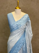 MUL CHANDERI CHIKANKARI EMBROIDERY SAREE
