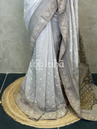 MUL CHANDERI CHIKANKARI EMBROIDERY SAREE
