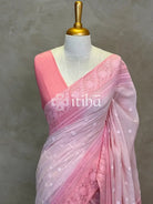 MUL CHANDERI CHIKANKARI EMBROIDERY SAREE