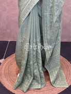 MUL CHANDERI CHIKANKARI EMBROIDERY SAREE