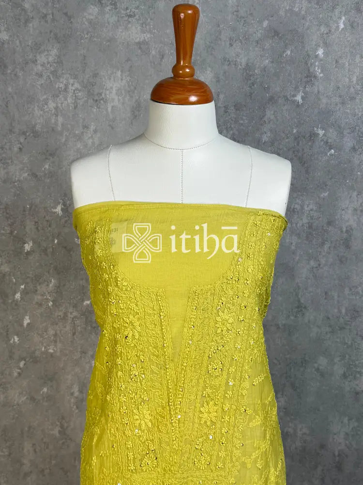 MUL CHANDERI CHIKANKARI SALWAR SET