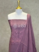MUL CHANDERI CHIKANKARI SALWAR SET - BLUSH PEACH