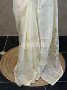 MUL CHANDERI EMBROIDERY SAREE