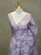 MUL CHANDERI EMBROIDERY SAREE