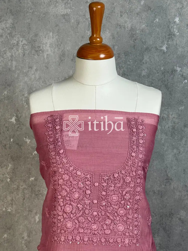 MUL CHANDERI SALWAR SET - BLUSH PINK