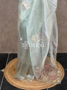 ORGANZA APPLIQUE EMBROIDERY SAREE
