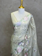 ORGANZA APPLIQUE EMBROIDERY SAREE