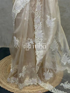 ORGANZA APPLIQUE EMBROIDERY SAREE