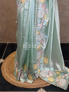 ORGANZA APPLIQUE EMBROIDERY SAREE