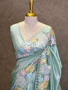ORGANZA APPLIQUE EMBROIDERY SAREE