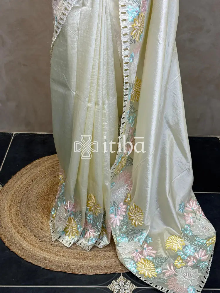ORGANZA APPLIQUE EMBROIDERY SAREE
