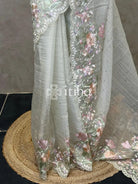 ORGANZA APPLIQUE EMBROIDERY SAREE